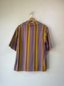 Dries van Noten Lavender Yellow Striped Shirt