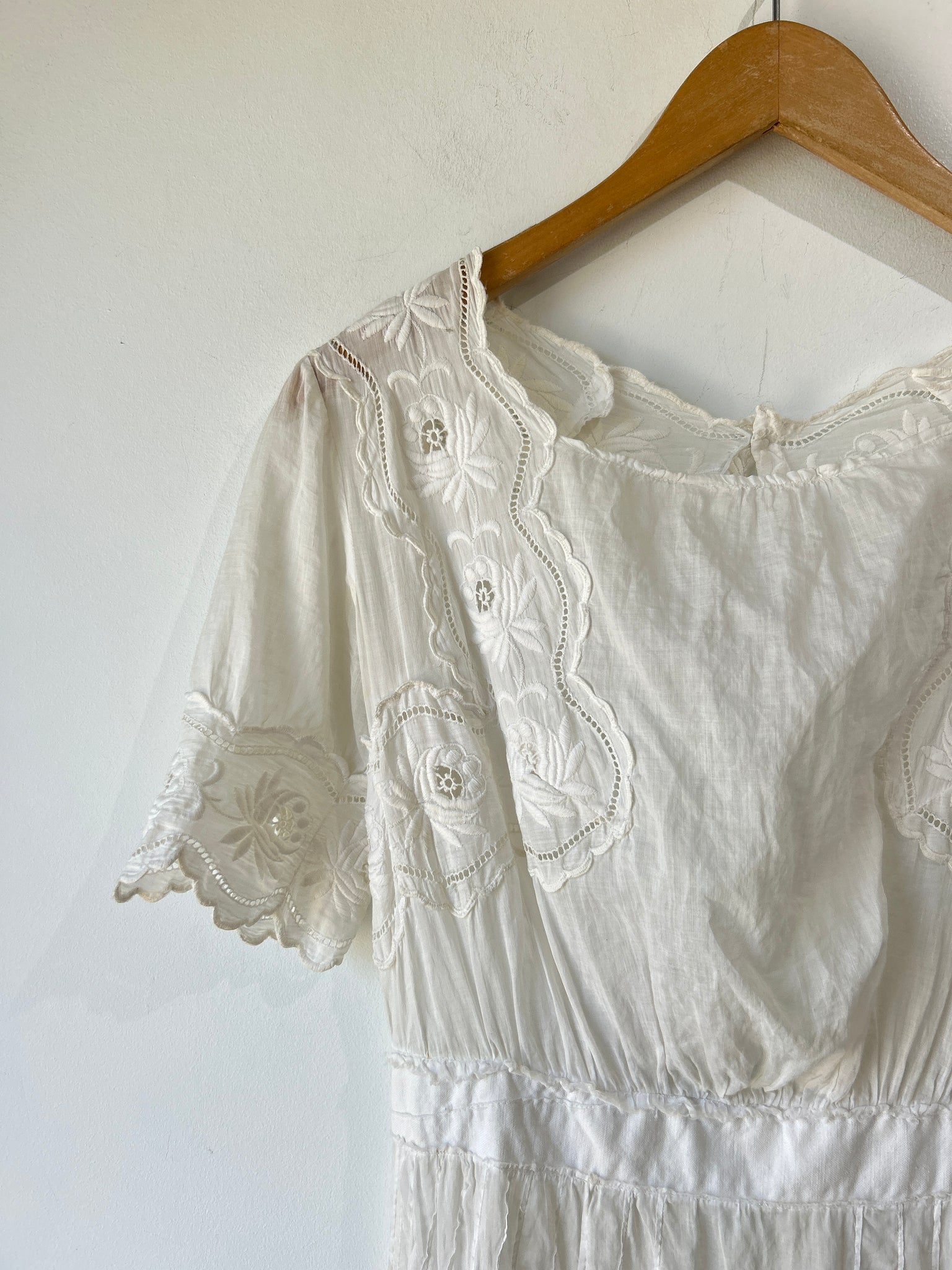 Vintage Victorian Sheer Embroidered Dress