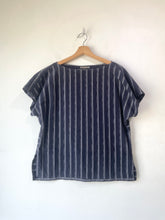 Issey Miyake Navy Striped Tunic Top