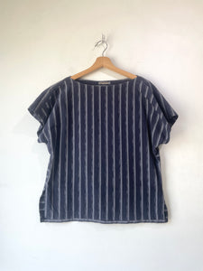 Issey Miyake Navy Striped Tunic Top