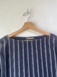 Issey Miyake Navy Striped Tunic Top