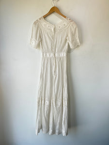 Vintage Victorian Sheer Embroidered Dress