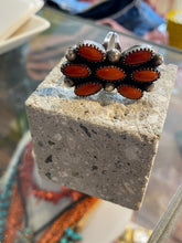 Vintage Coral Silver Ring