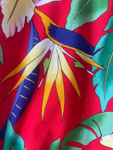 Vintage Red Tropical Monstera Leaf Hawaiian Shirt