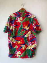 Vintage Red Tropical Monstera Leaf Hawaiian Shirt