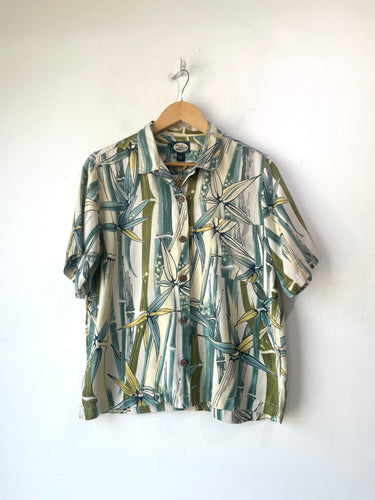 Tommy Bahama Blue Green Bamboo Print Shirt