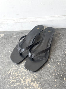 Toteme Black Kitten Heel Flip Flops Size 41