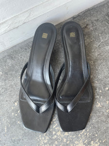Toteme Black Kitten Heel Flip Flops Size 41