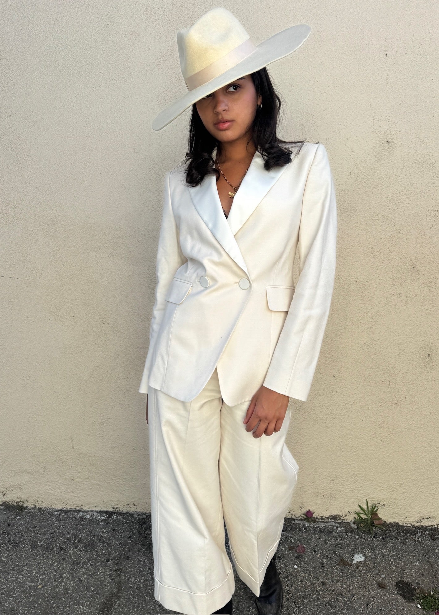 Paul Smith White Tuxedo Pants Suit - The Curatorial Dept.