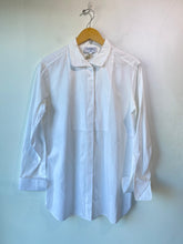 Chanel White Yoked French Cuff Tuxedo Shirt