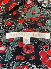 Veronica Beard Black Red Floral One Shoulder Dress