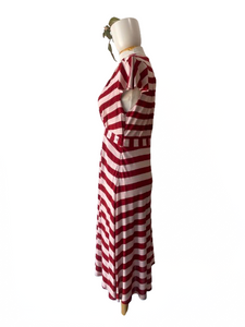 Sonia Rykiel Metallic Red Striped Knit Dress
