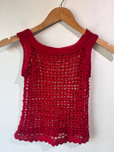 Hand Knit Red Sweater Vest