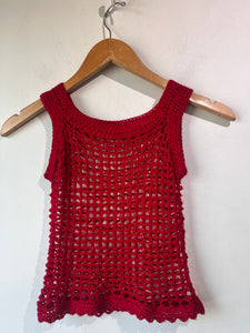 Hand Knit Red Sweater Vest