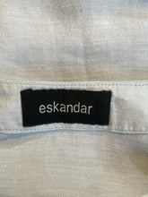 Eskandar Baby Blue Wide Linen Top