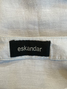 Eskandar Baby Blue Wide Linen Top