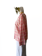 Doen Pink Gingham Peter Pan Collar Blouse