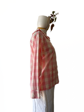 Doen Pink Gingham Peter Pan Collar Blouse