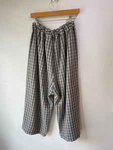 Ichi Antiquities Grey Gingham Wool Pants