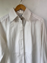 Chanel White Yoked French Cuff Tuxedo Shirt