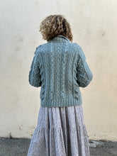 Doen Light Blue Pompom Cable Knit Cardigan