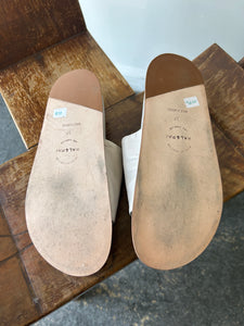 Wal and Pai White Leather Slides