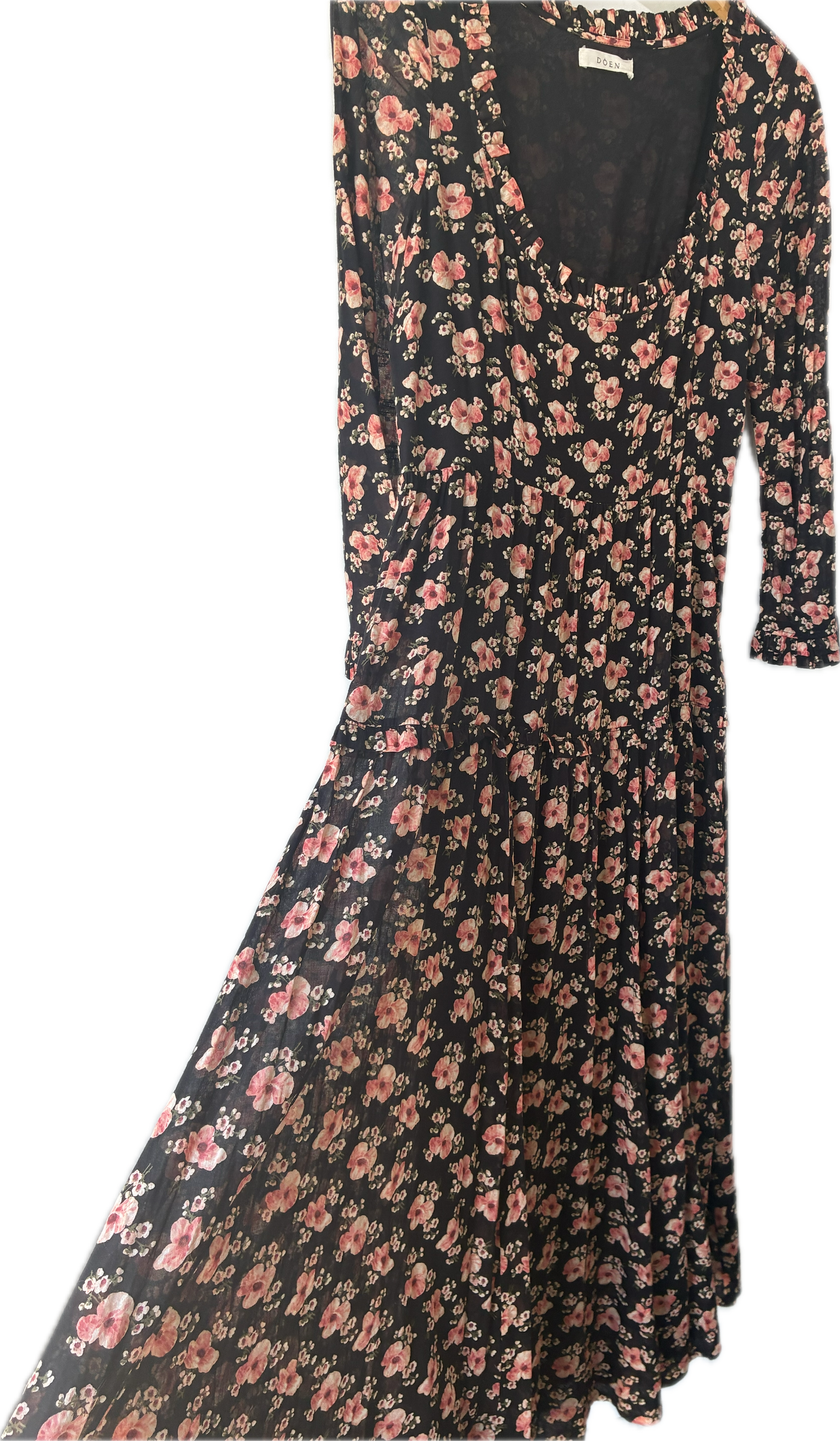 doen black floral dress Delfina Dress - Delphinium Floral