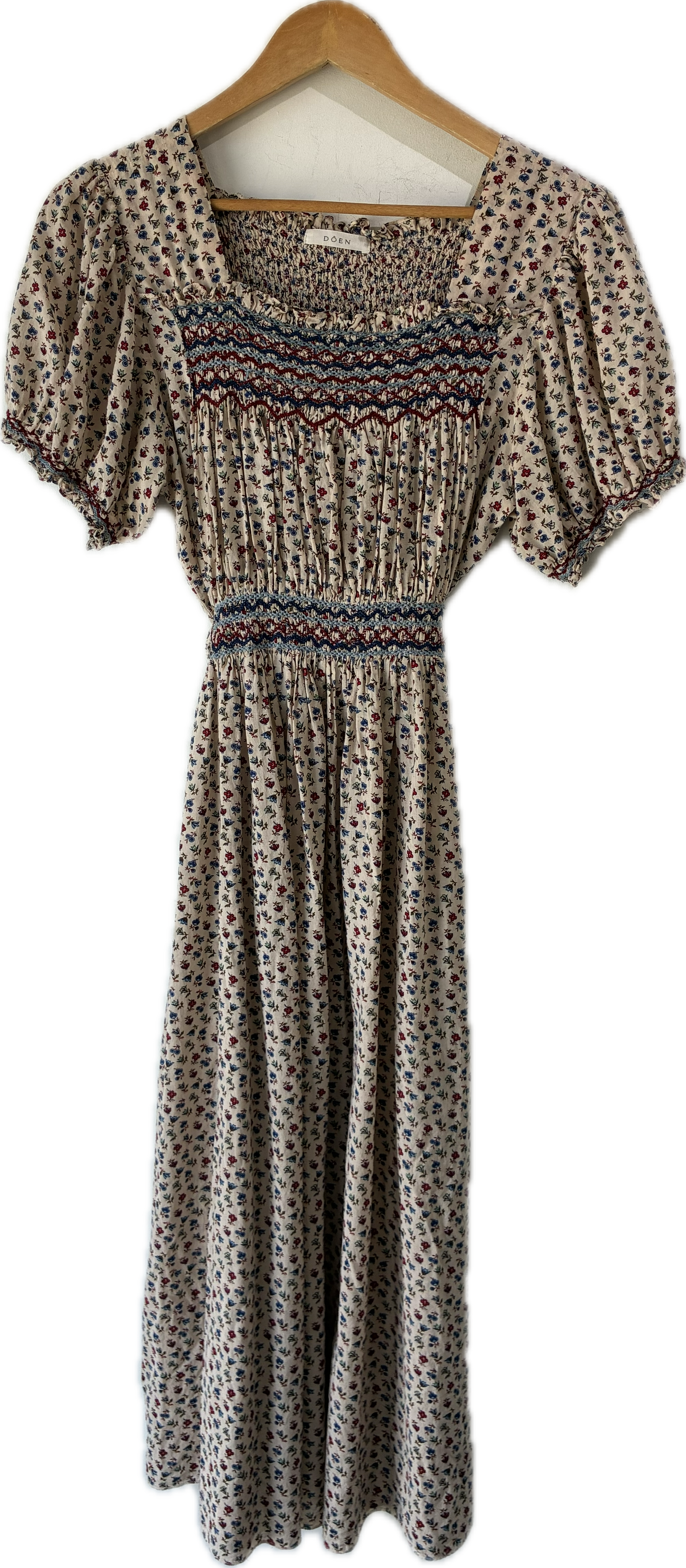 doen blue floral dress Doen Red and Blue Floral Dress