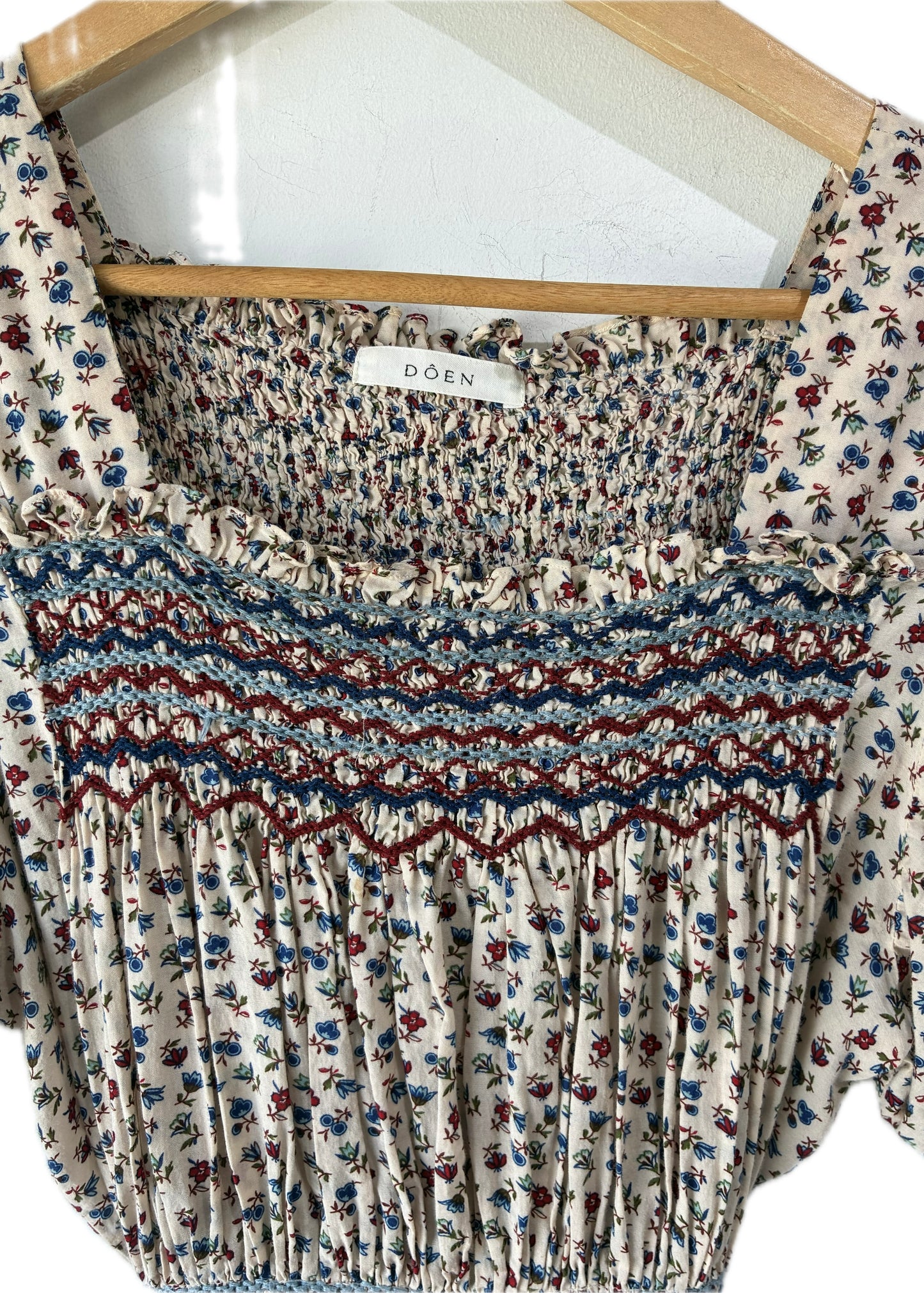 doen blue floral dress Doen Red and Blue Floral Dress – The Curatorial Dept