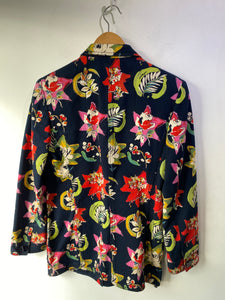 Vintage Emanuel Ungaro Navy & Floral Pattern Jacket