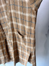 Issey Miyake Brown Plaid Linen Duster Jacket