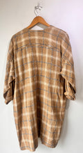 Issey Miyake Brown Plaid Linen Duster Jacket