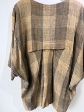 Vintage 1980s Issey Miyake Brown Plaid Linen 2 Piece Set