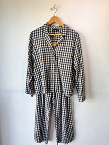 Jenni Kayne Navy and White Gingham Two-Piece Pajama Set