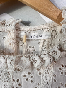 Doen Cream Eyelet Ruffle Top