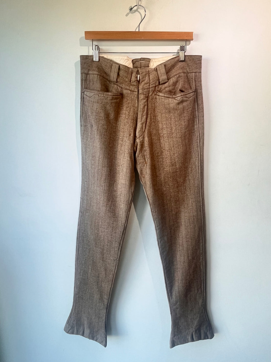 Vintage 1940s Brown Herringbone Western Pants