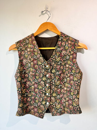 Vintage Floral Brocade Vest