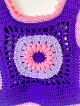 Purple and Pink Hand Crochet Pullover Vest