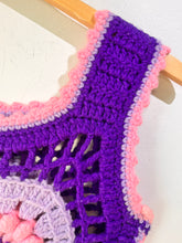 Purple and Pink Hand Crochet Pullover Vest