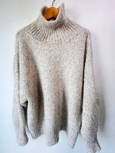 Jaggery Grey Alpaca Turtleneck Sweater