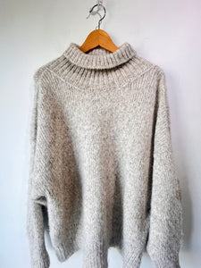 Jaggery Grey Alpaca Turtleneck Sweater