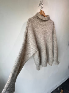 Jaggery Grey Alpaca Turtleneck Sweater