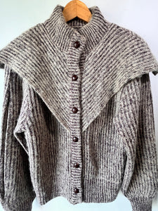 I.B. Diffusion Purple and Grey Cape Shoulder Cardigan