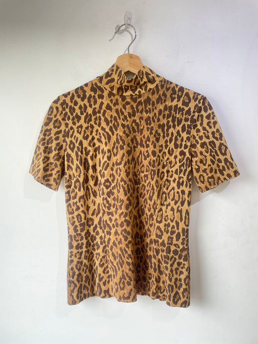 Vintage Dolce & Gabbana Tan Leopard Animal Print Top