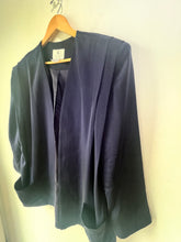 Flora Kung Navy Silk Blazer