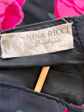 Nina Ricci Boutique Black Silk Dress with Rose Print