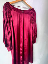 Prada Garnet Red Silk Gathered Sleeve Dress