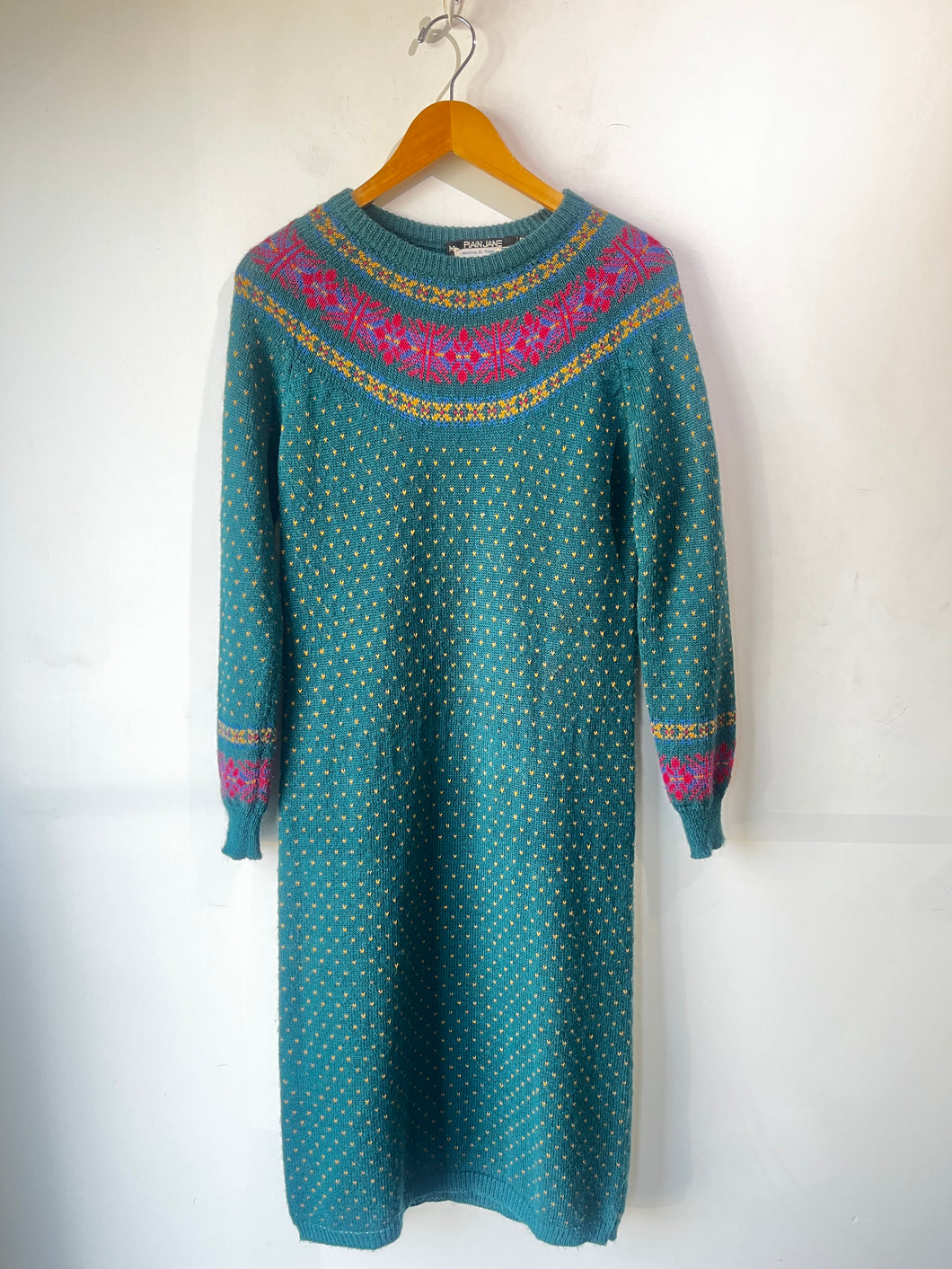 Esprit Plain Jane Green Fair Isle Sweater Dress