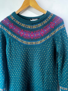 Esprit Plain Jane Green Fair Isle Sweater Dress