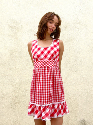 Vintage Young and Innocent Red and White Picnic Dress